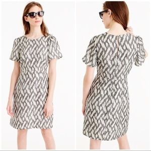 J.Crew  Silk Ikat Flutter-sleeves Dress
